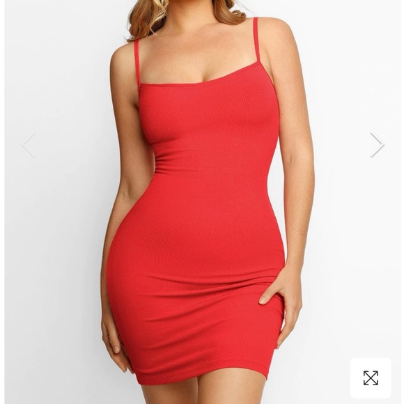 Popilush Dresses & Skirts - Popilush Built-In Shapewear Slip Mini Lounge Dress (Red) NWT!!